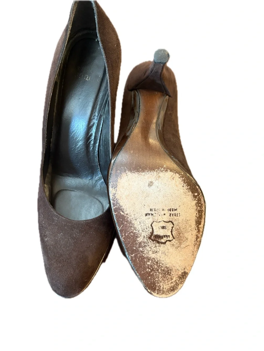 Stuart Weitzman Dark Brown Suede Almond Toe Pumps